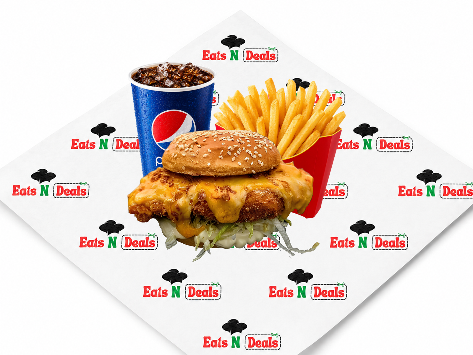 Asian Style Parmo Burger Meal