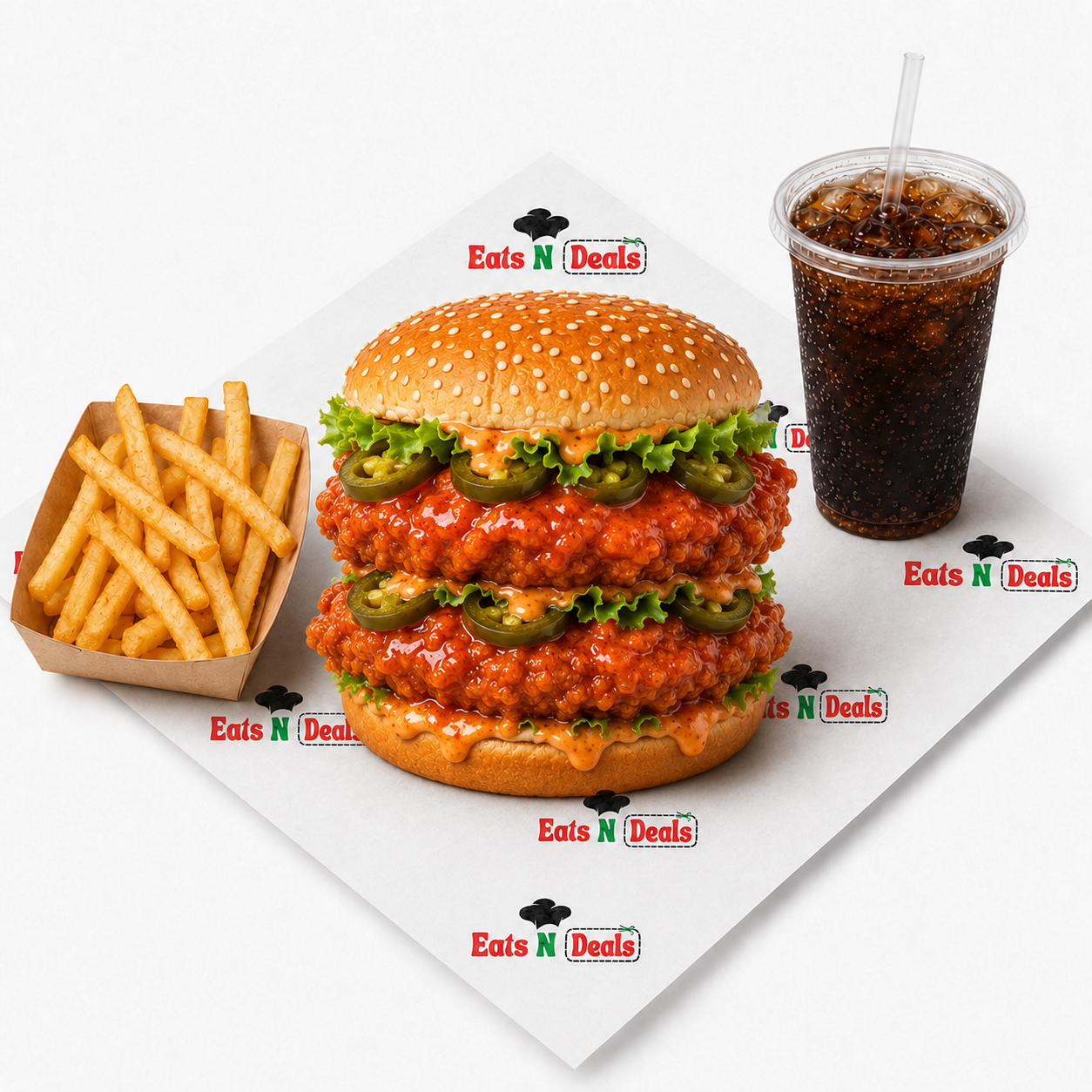 Supreme Sizzler Burger -  Double Meal 