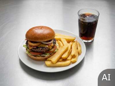 Americano Burger Chips and Pepsi 330ml Burger Only