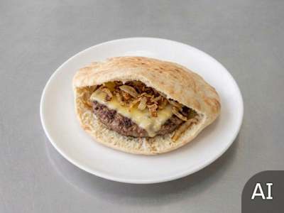 1/2 American Burger in pitta