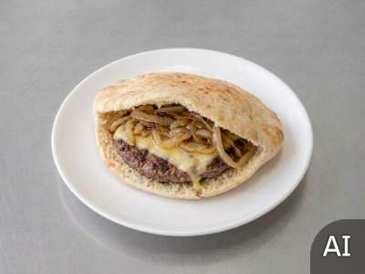 1/4 American Burger in pitta