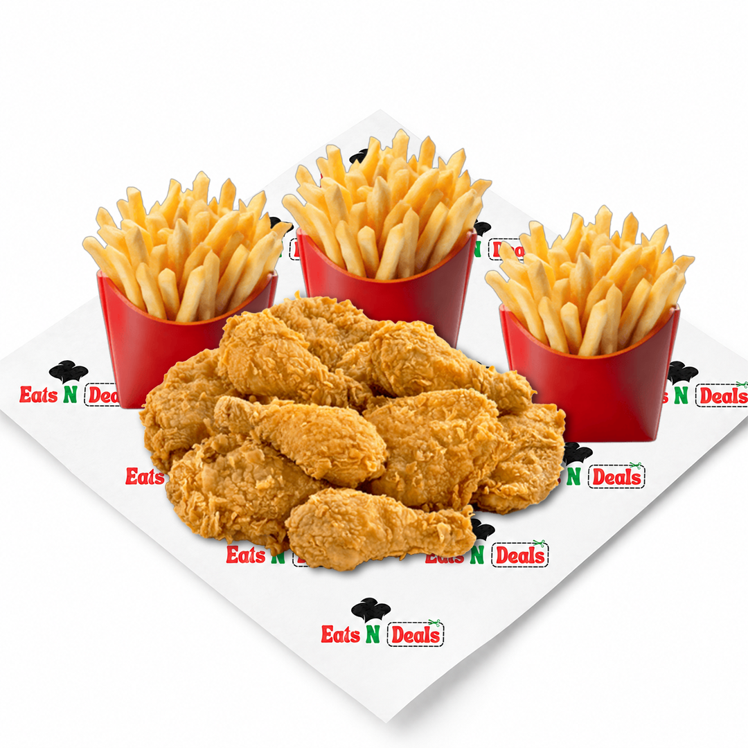 16 Pcs Chicken & 3XChips 