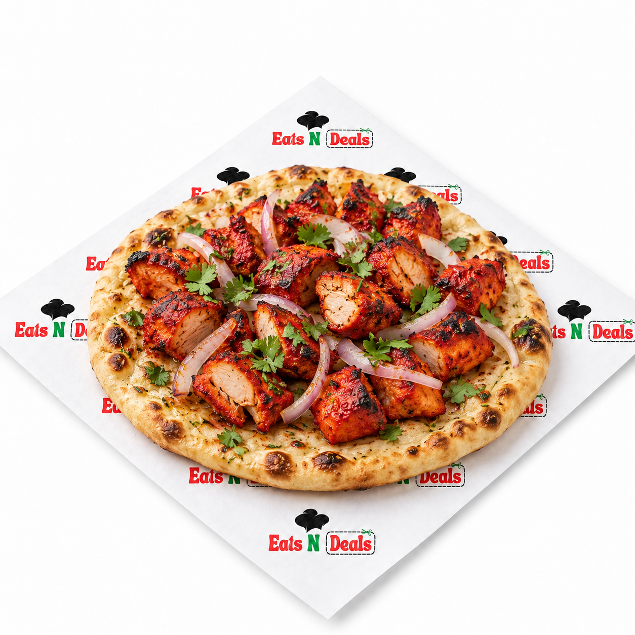 Red Chicken Tikka On Naan