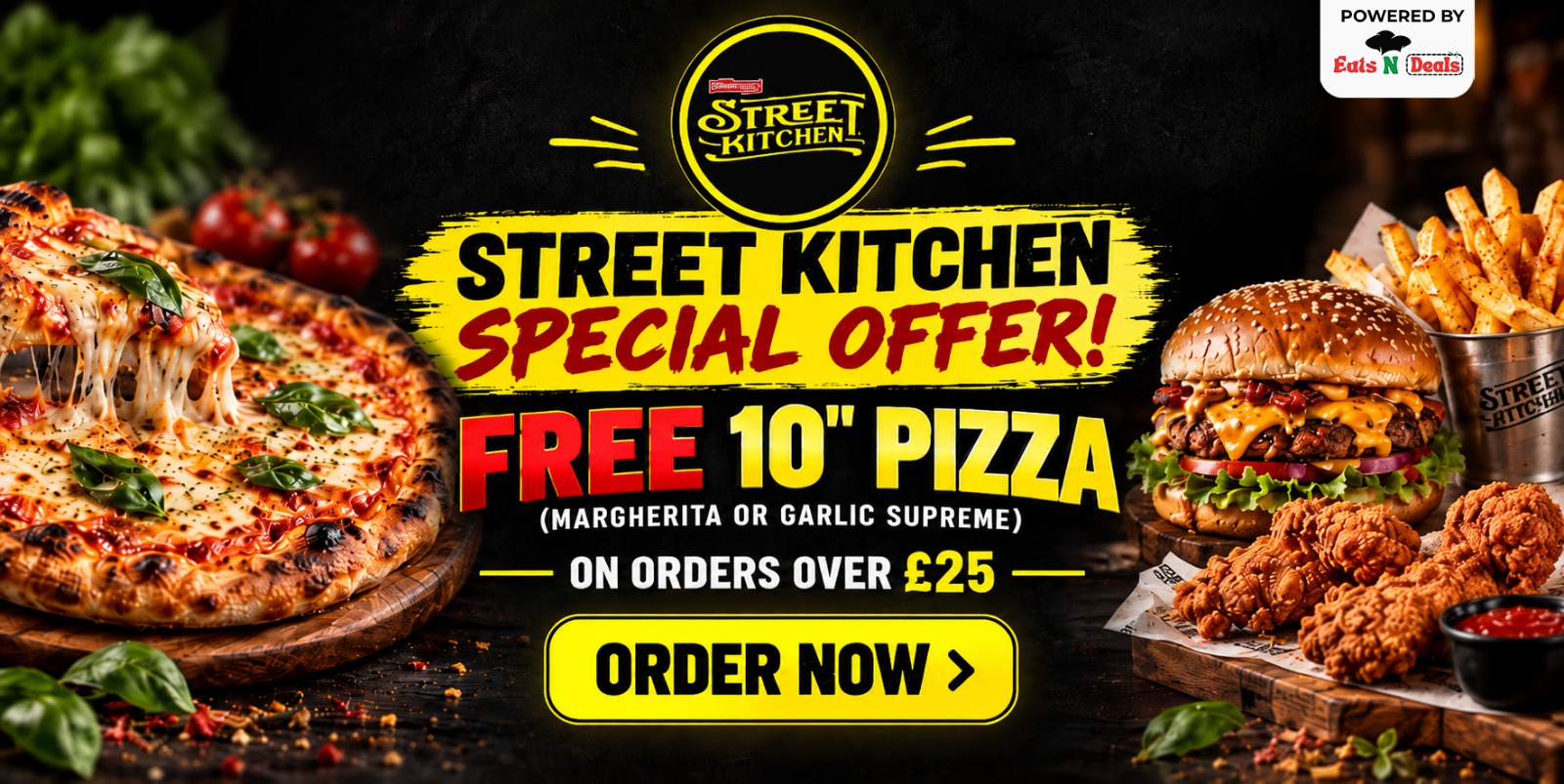 Free Margherita Or Garlic Supreme