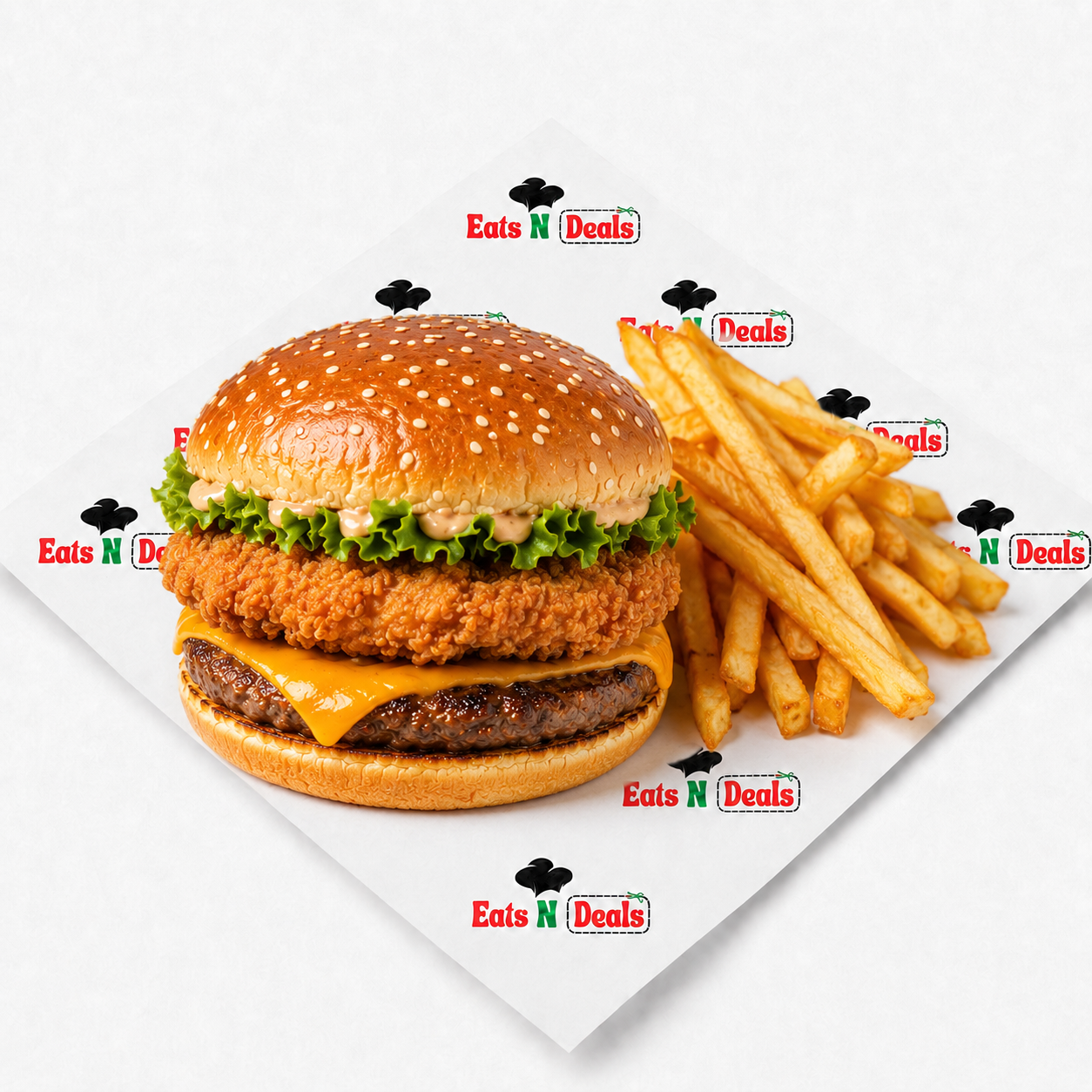  1/2   Peri Delux Burger  Meal  
