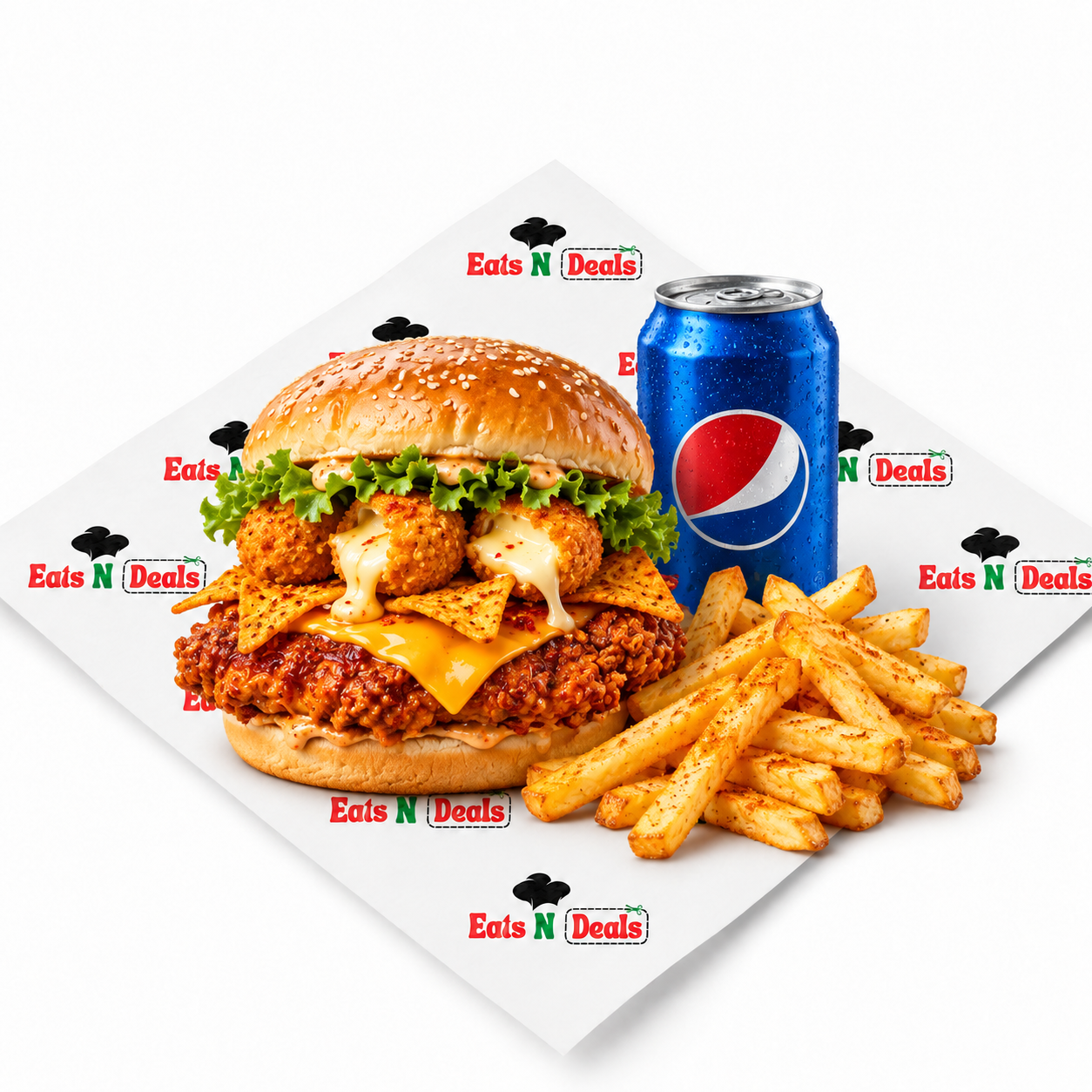 1/4 Peri Shaq Bomb Burger Meal 