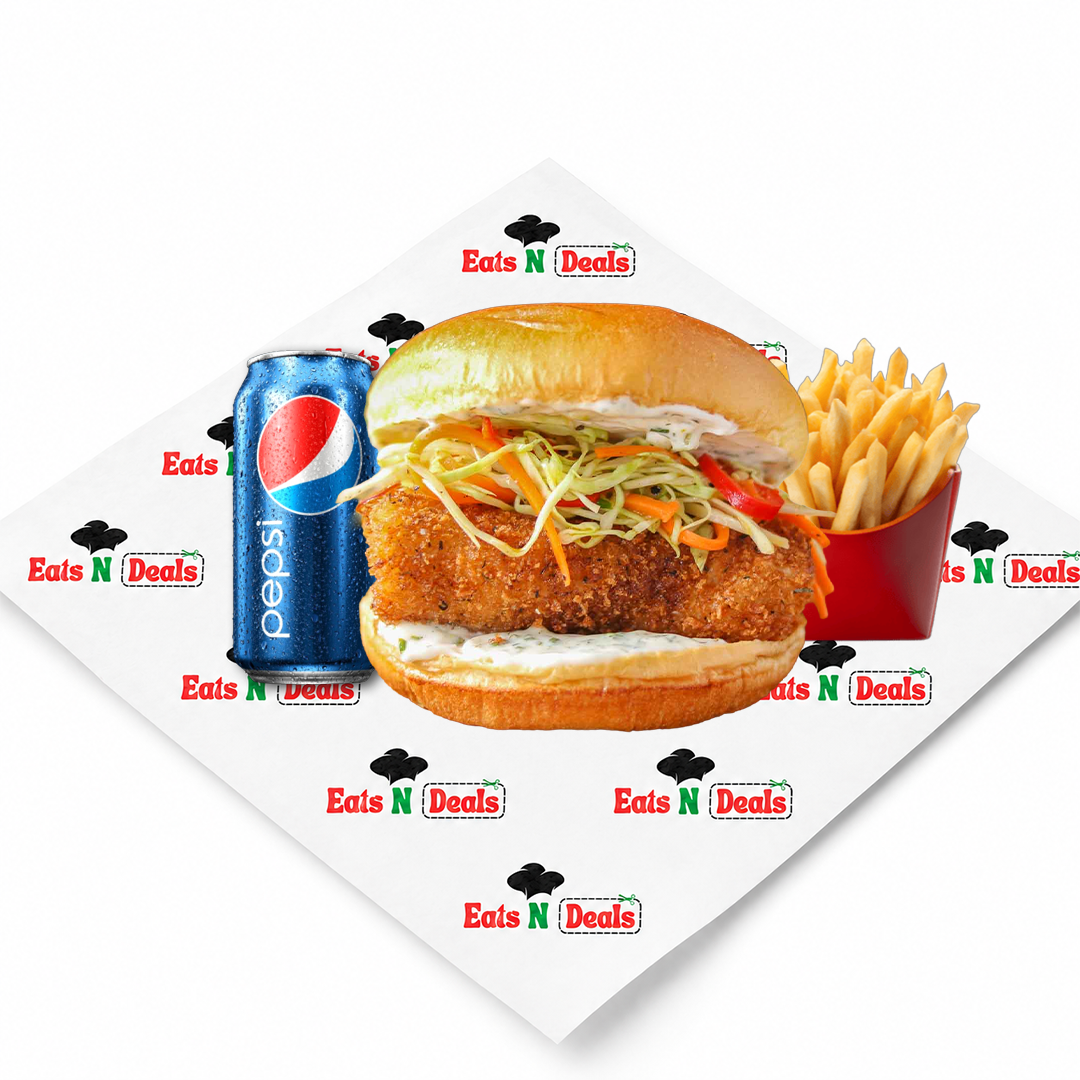 1/4 Fish Burger With Chips