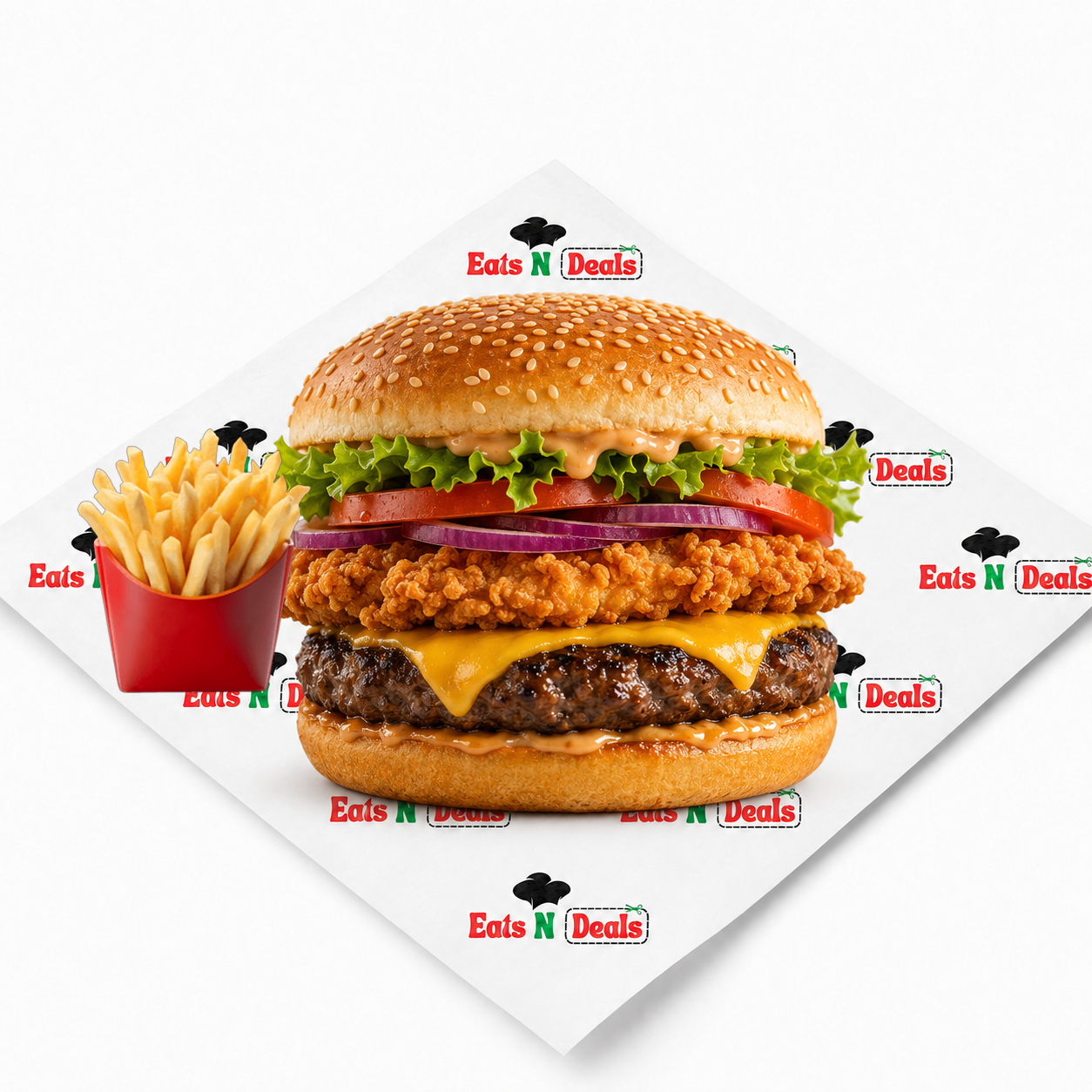 1/2 Mixed Burger With Chips
