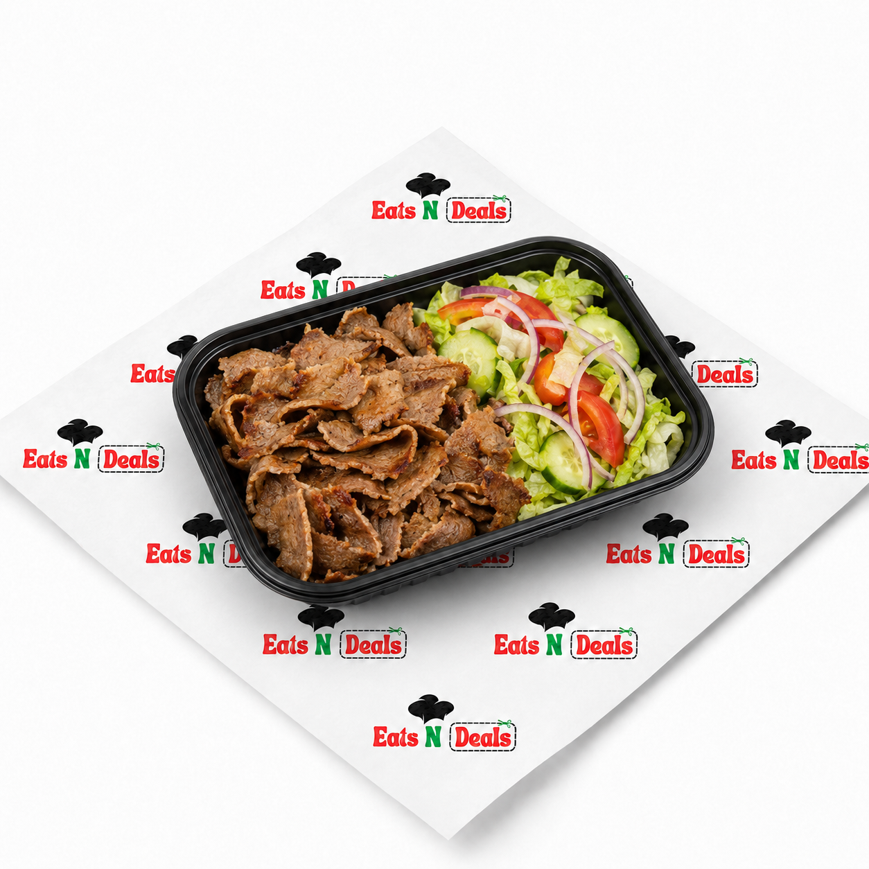 Doner In Tray & Salad