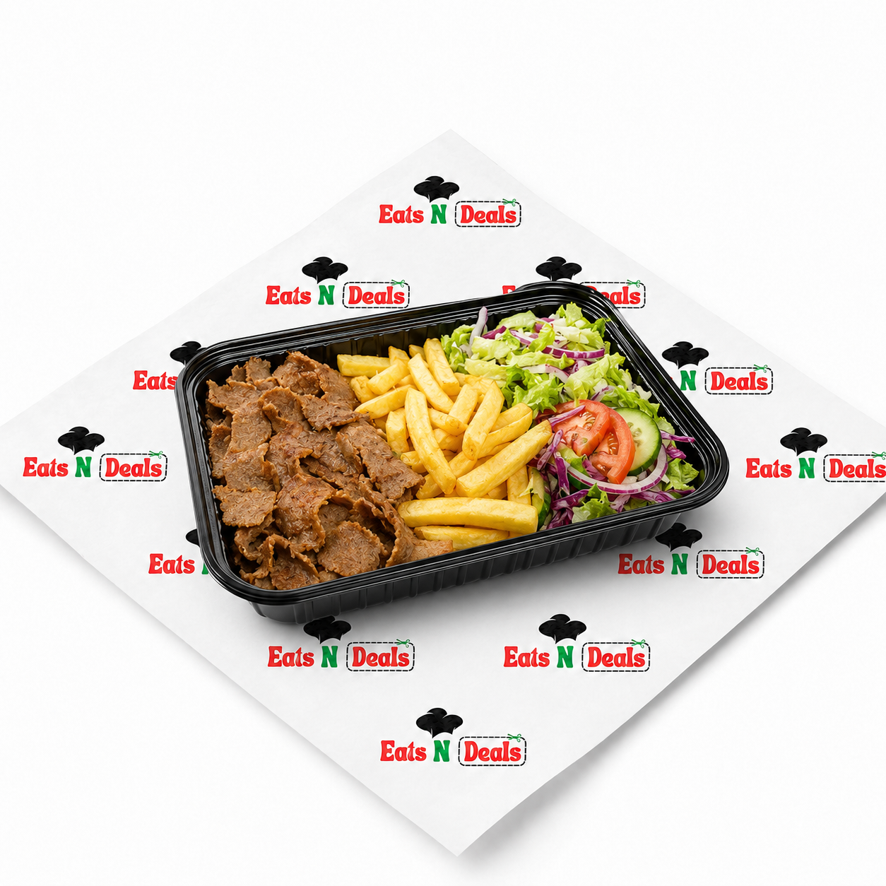 Doner Meat & Chips With Salad