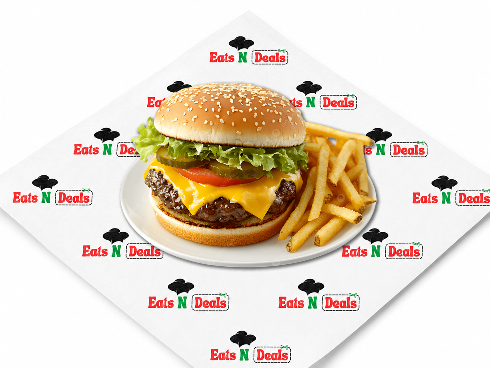 Single Cheese Burger And Chips