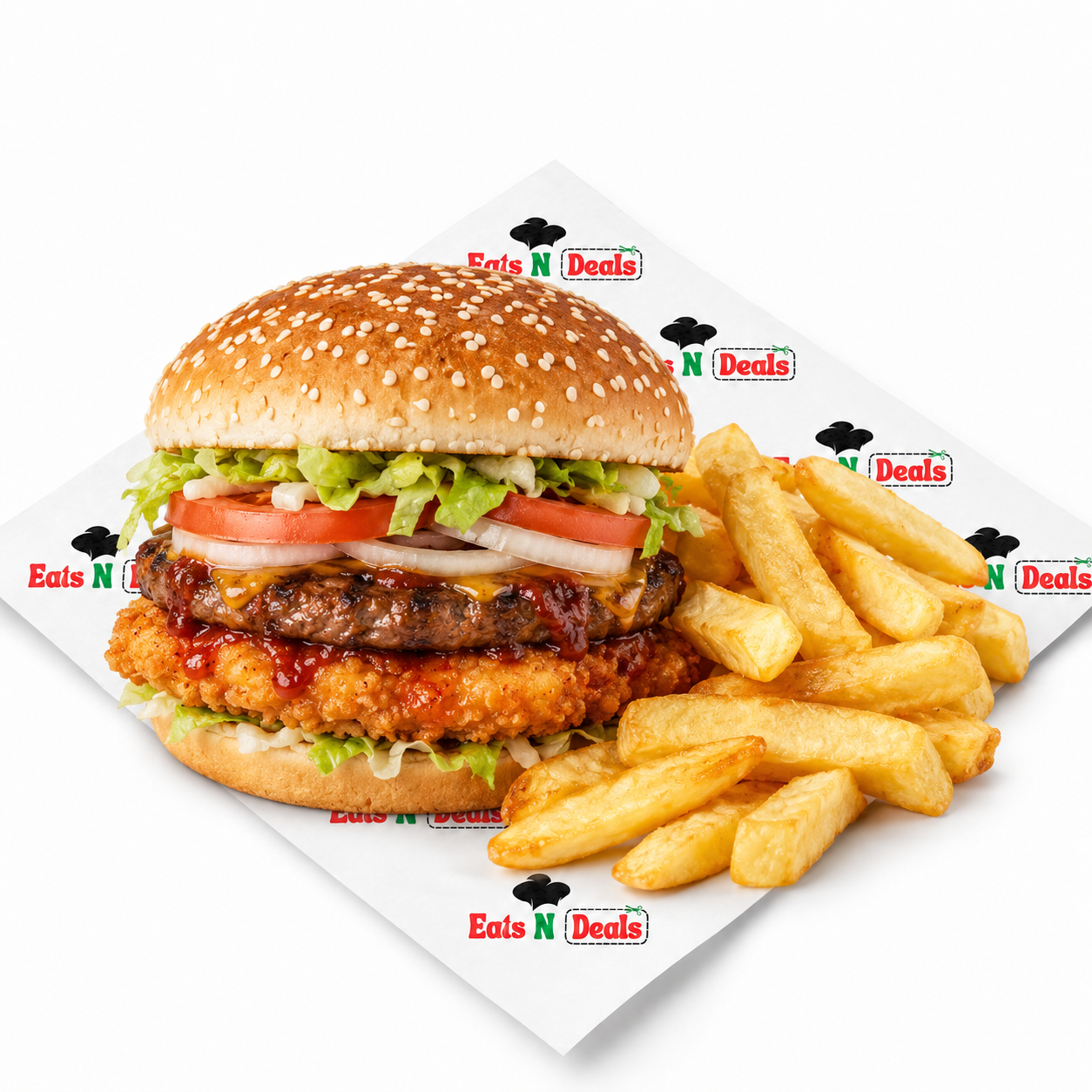 Spicy Combi Burger With Chips