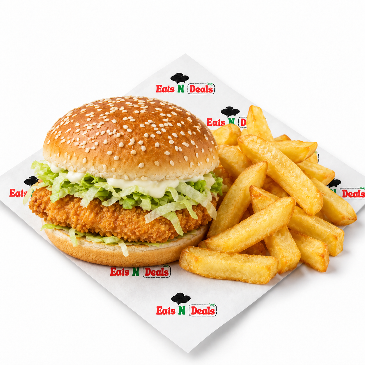 Single Sandwich Burger And Chips