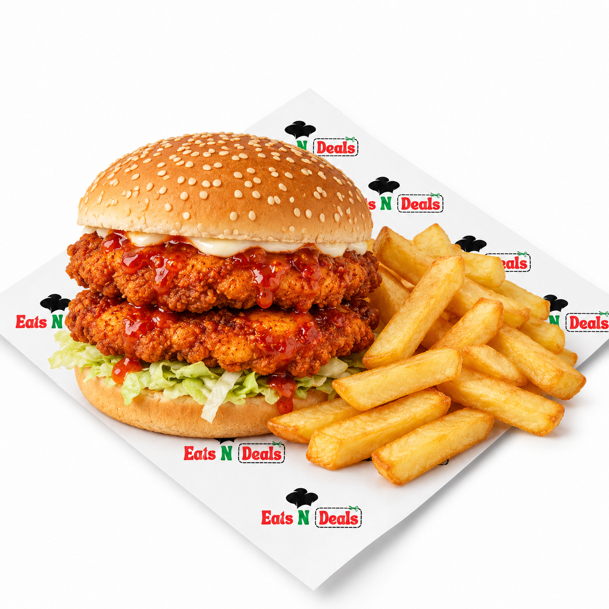 Double Spicy Fillet Burger And Chips