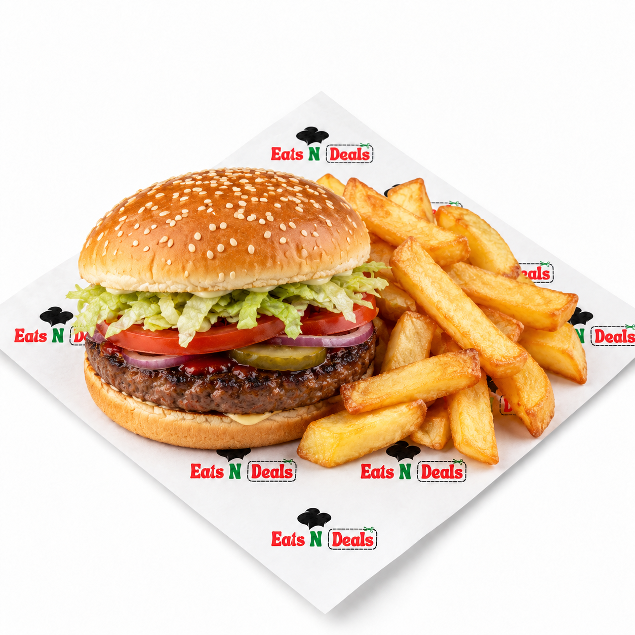 Single Beef Burger And Chips