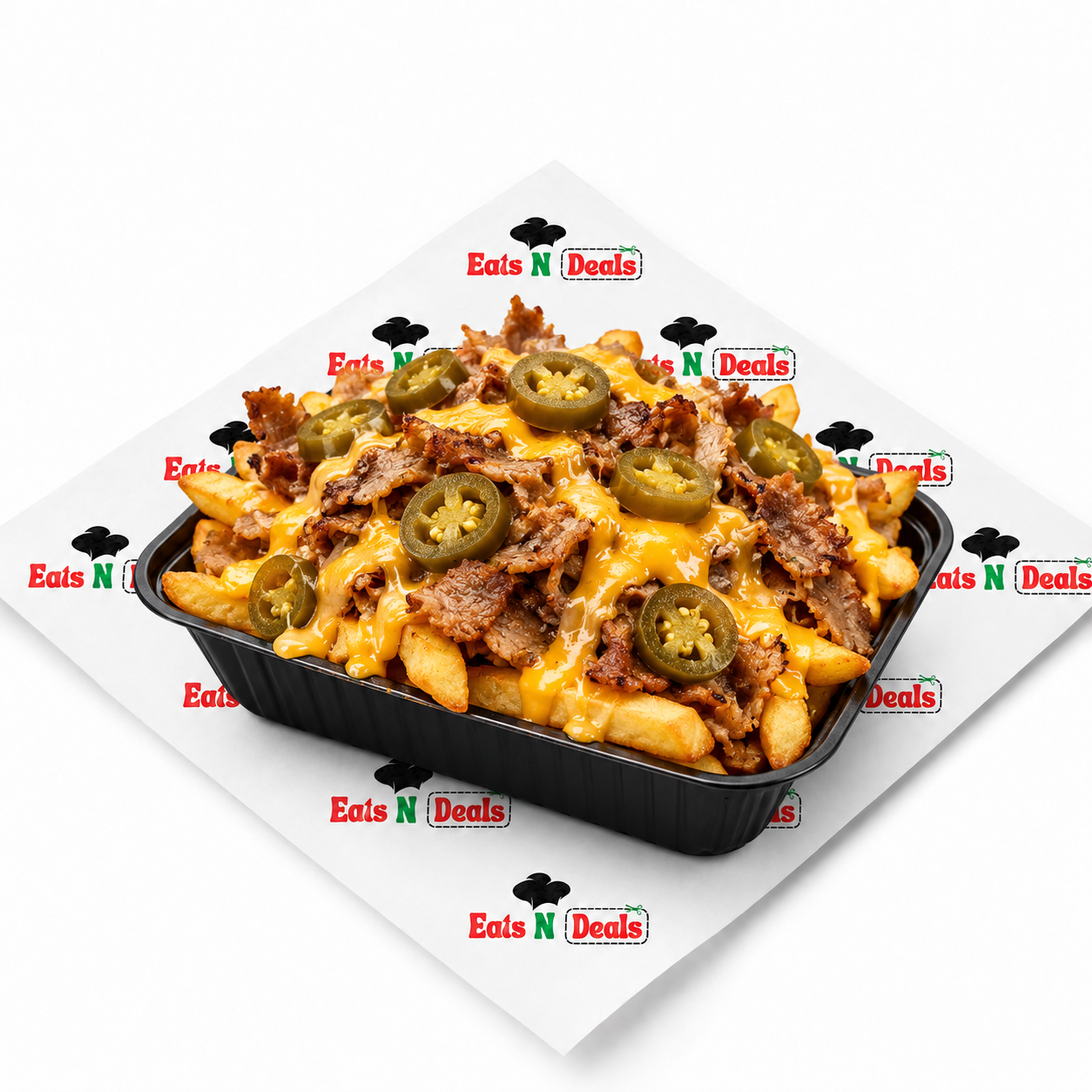 Loaded Fries With Cheese, Doner & Jalapenos
