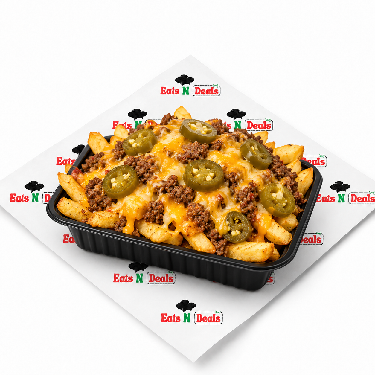 Loaded Fries With Cheese, Mince & Jalapenos