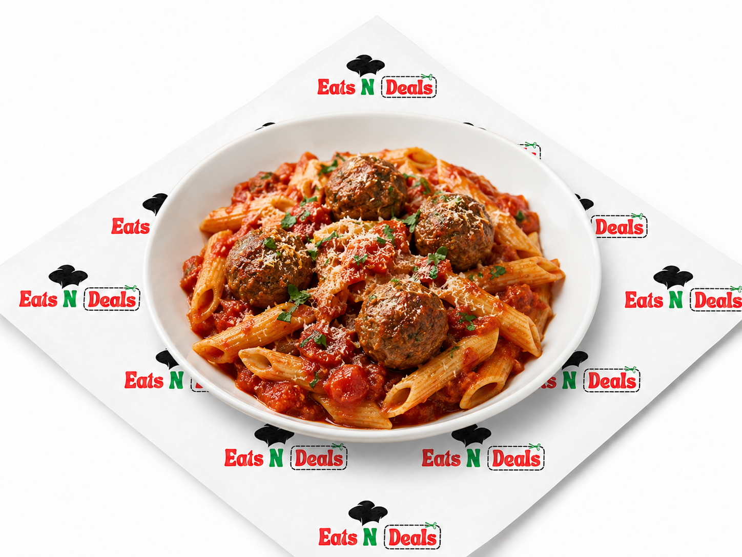Peene with Meatballs