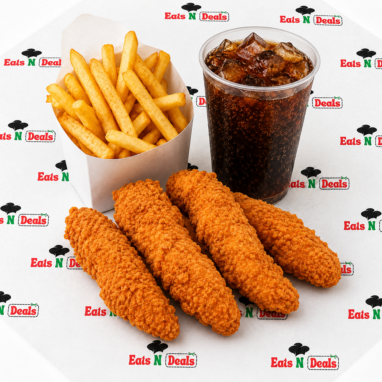 4 Pieces of Spicy Fried Chicken Wings (With Chips)