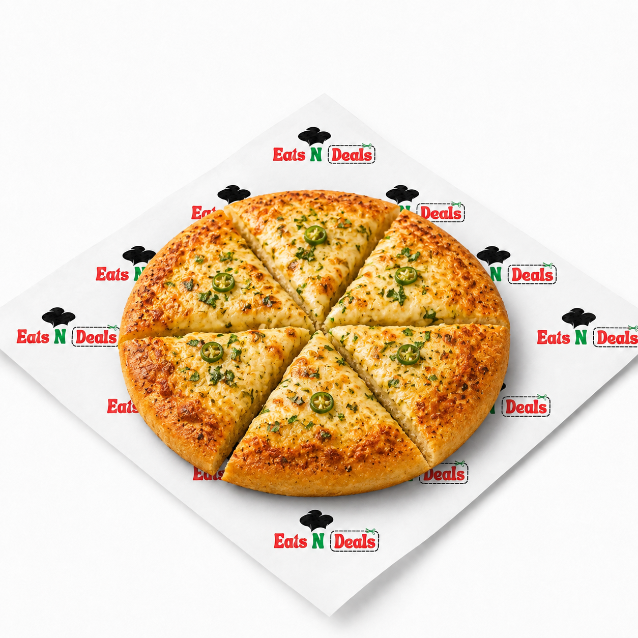 9" Garlic Bread With Cheese & Green Chillies