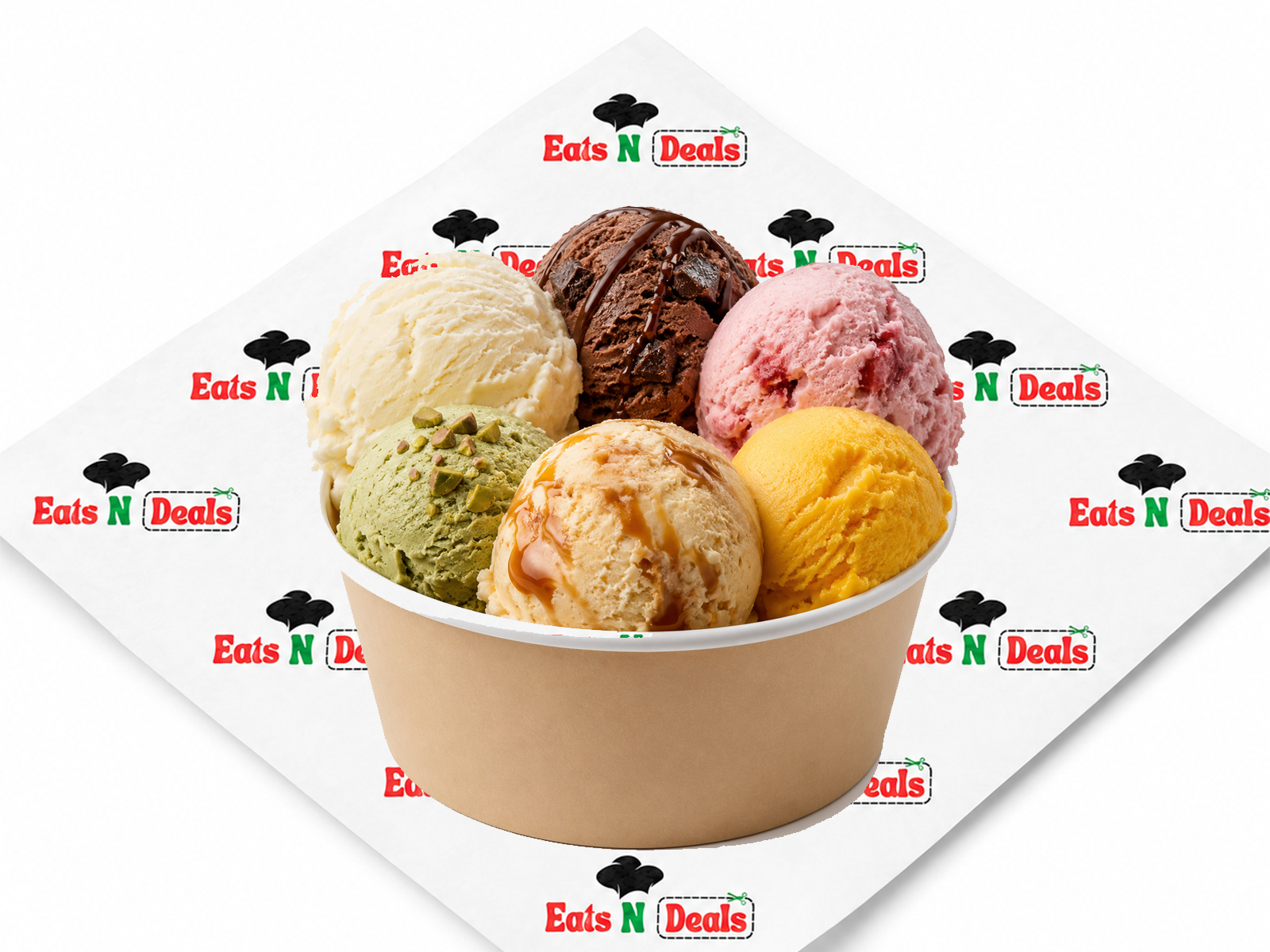 6x Scoops Of Ice Cream Tub