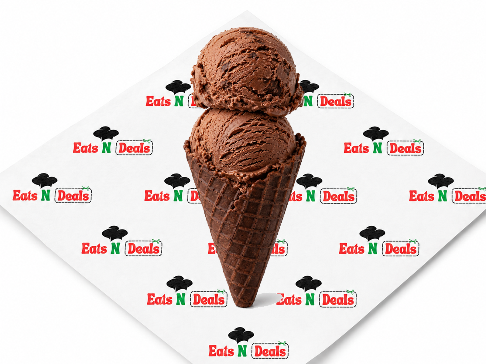 Double Scoop Chocolate Waffle Cone