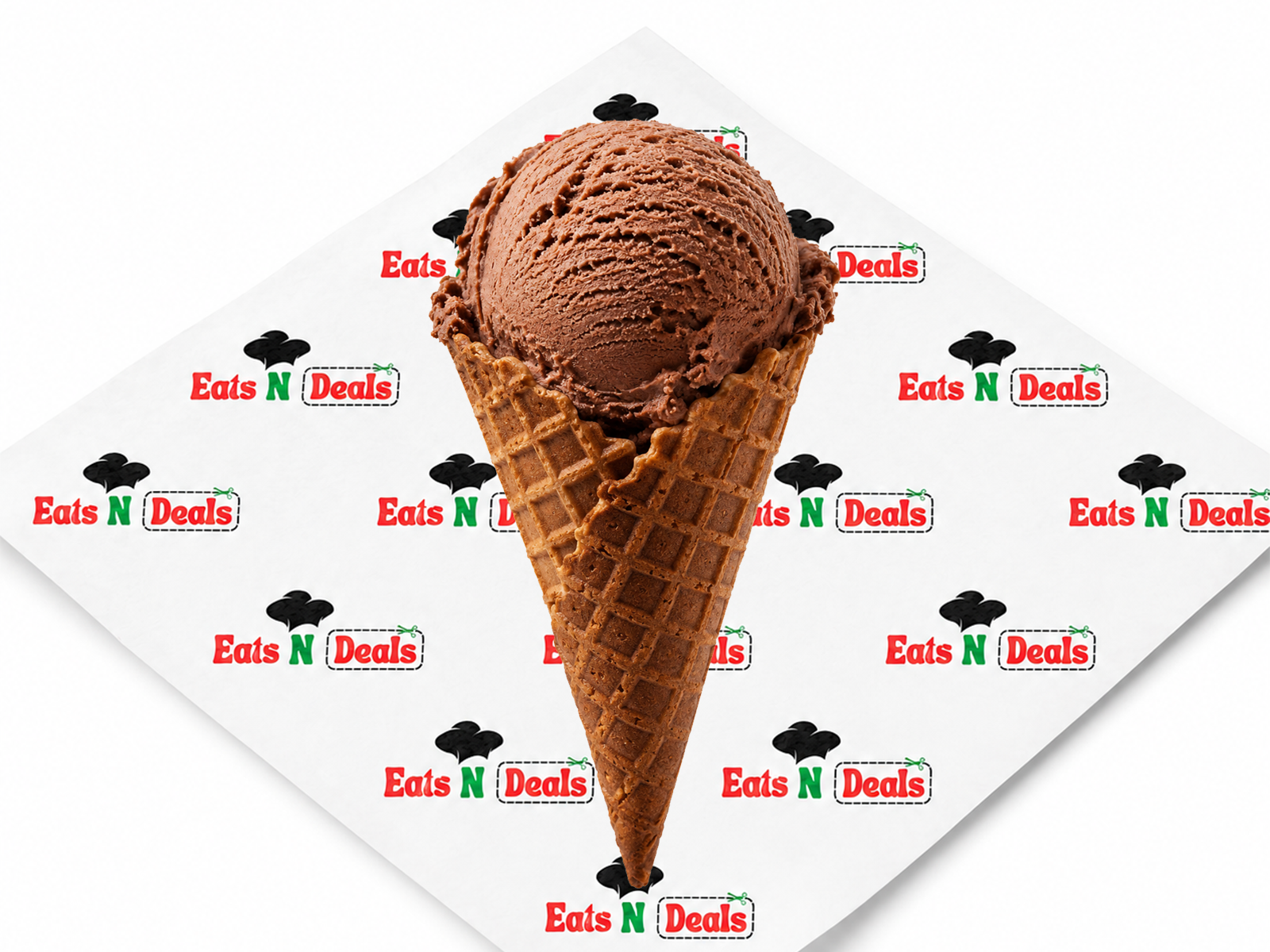 Single Scoop Chocolate Waffle Cone