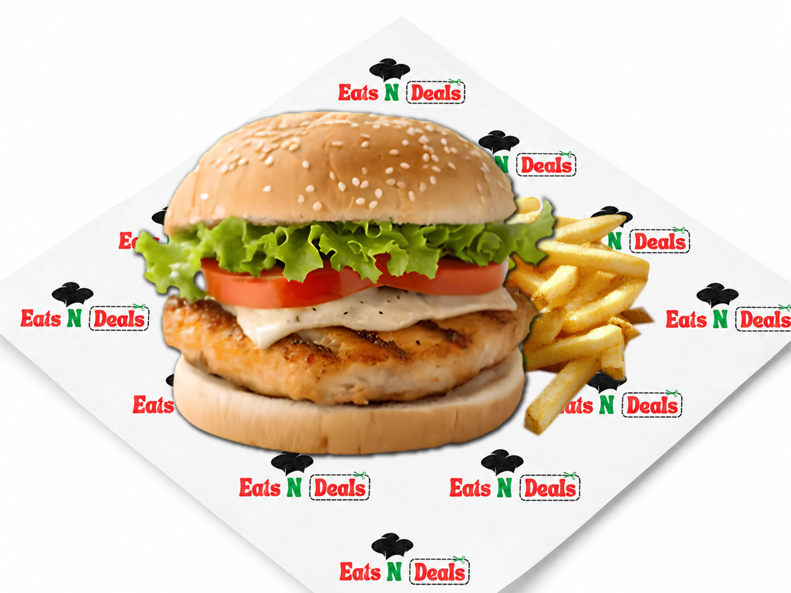 Quarter Pounder Chicken Burger With Chips