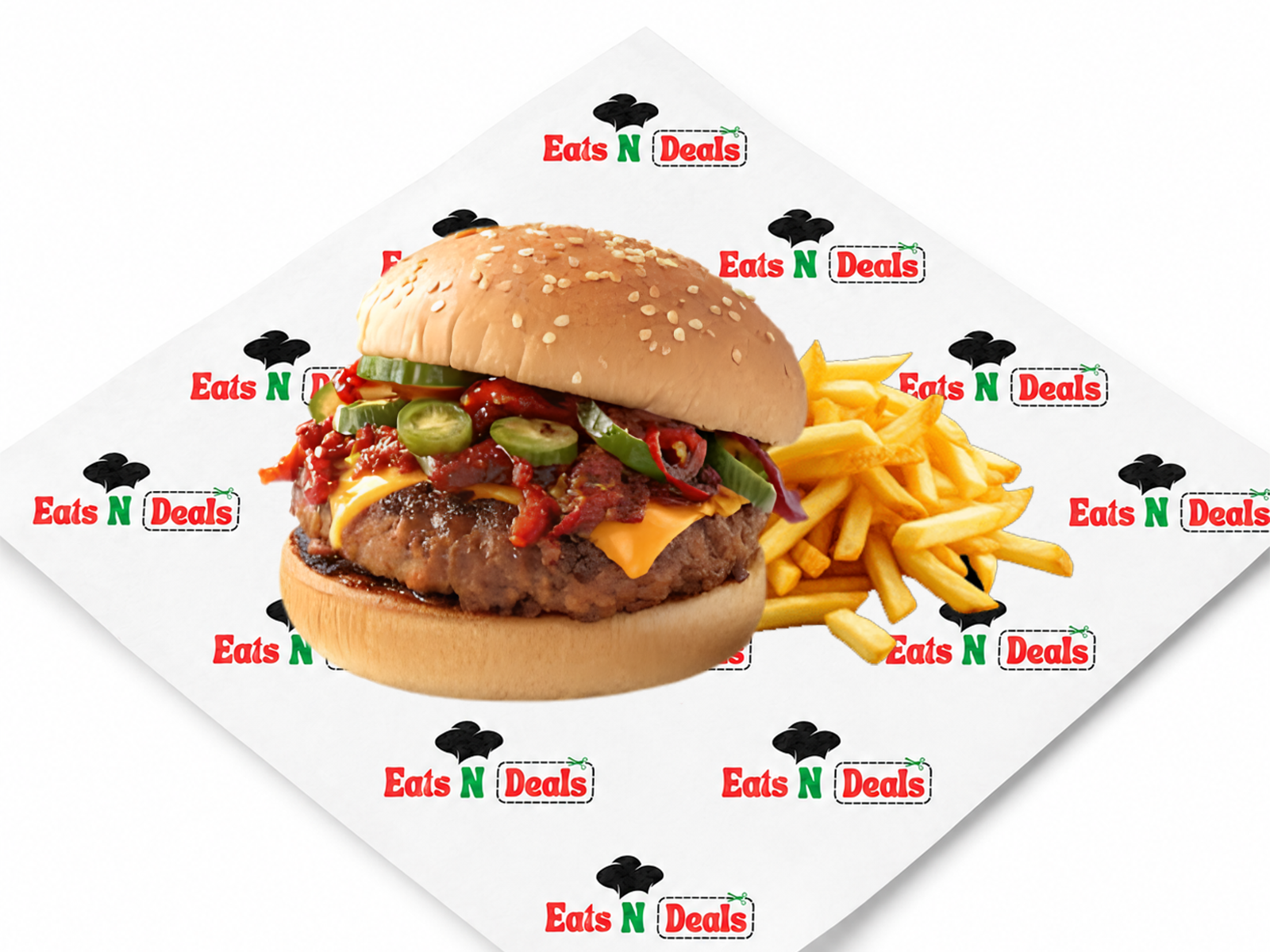 Half Pounder Chilli Burger With Chips