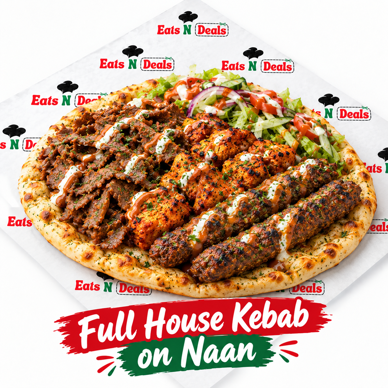 Full House Kebab on Naan