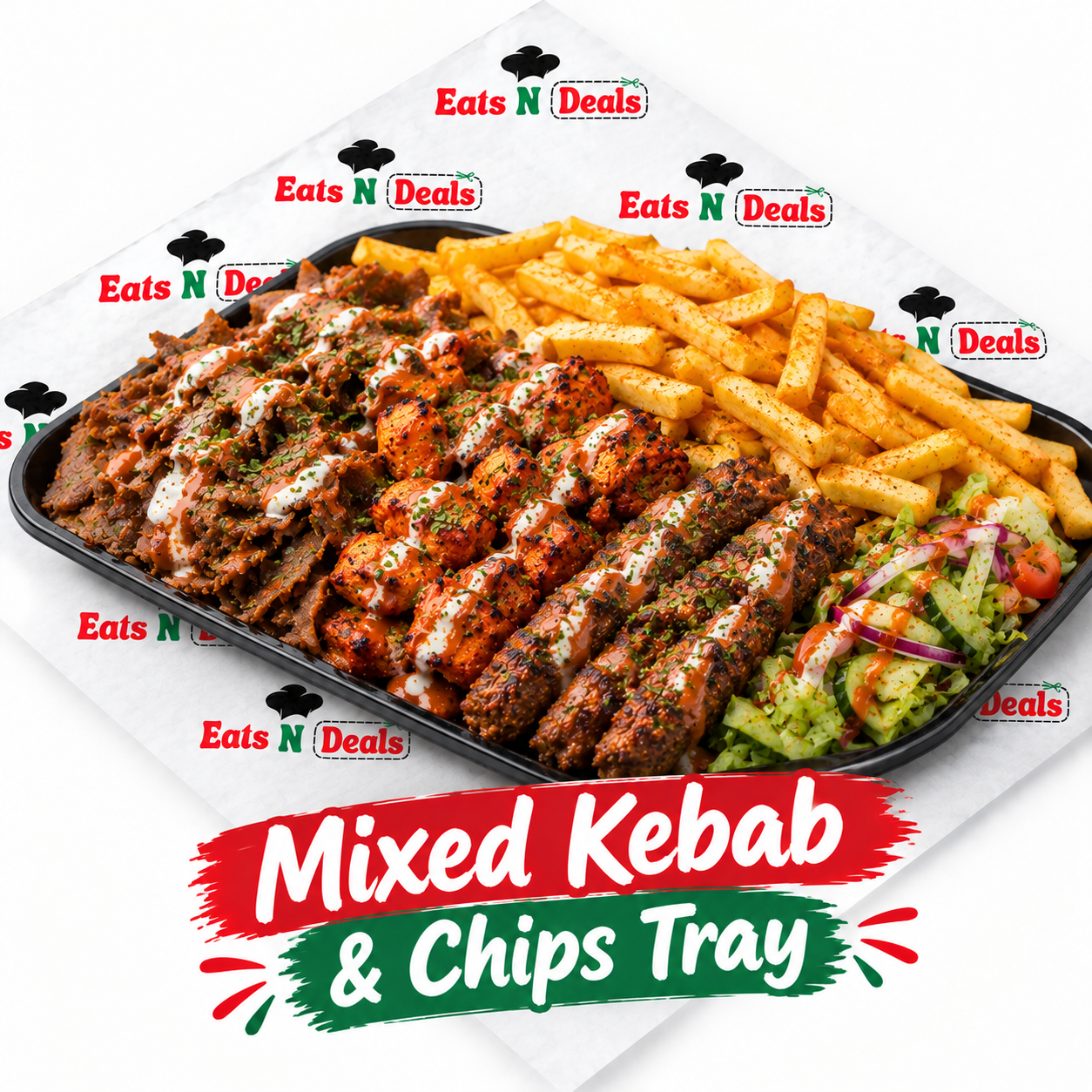 Mixed Kebab & Chips Tray