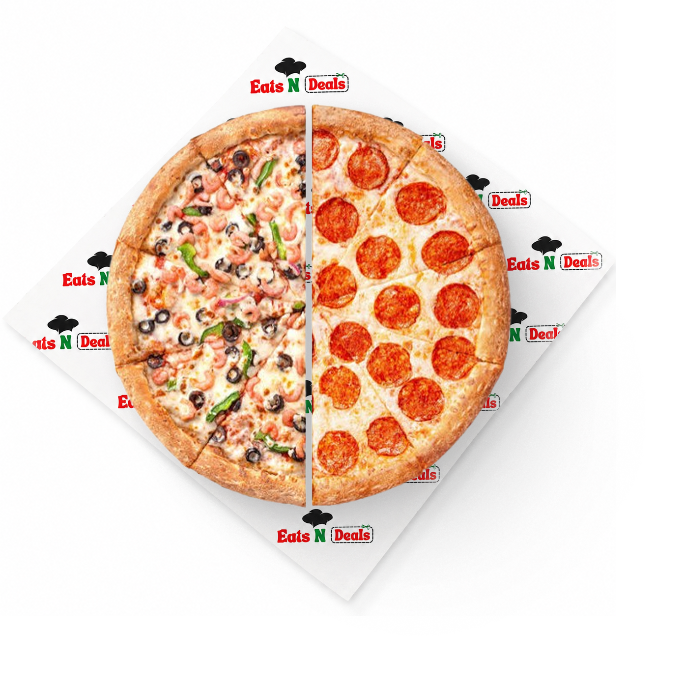 12" Half & Half Pizza Meal
