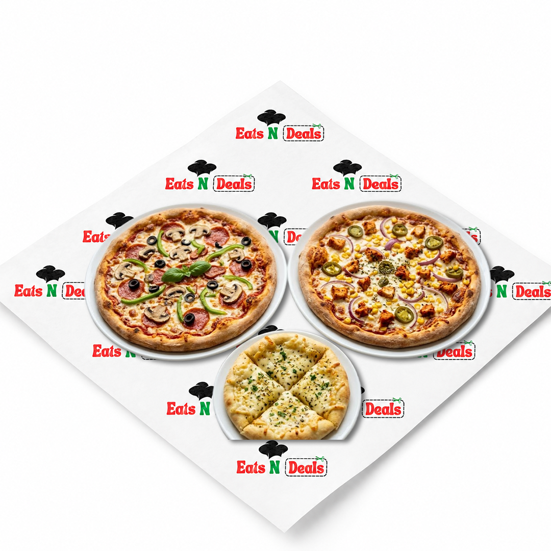 2x12" Pizza 1x 9" Garlic Bread With Cheese