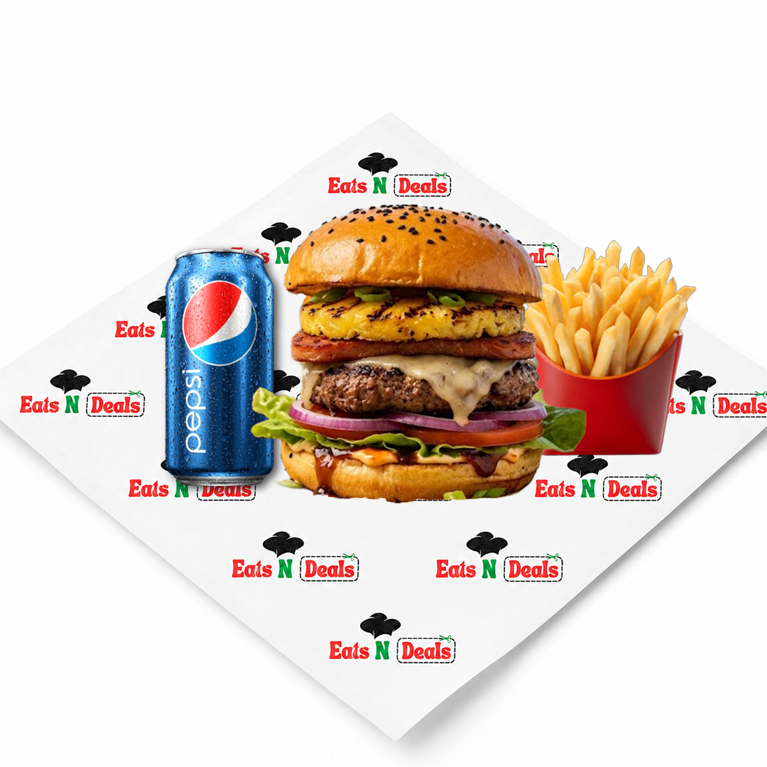 1/4 pounder Hawaiian Burger Chips & Pepsi
