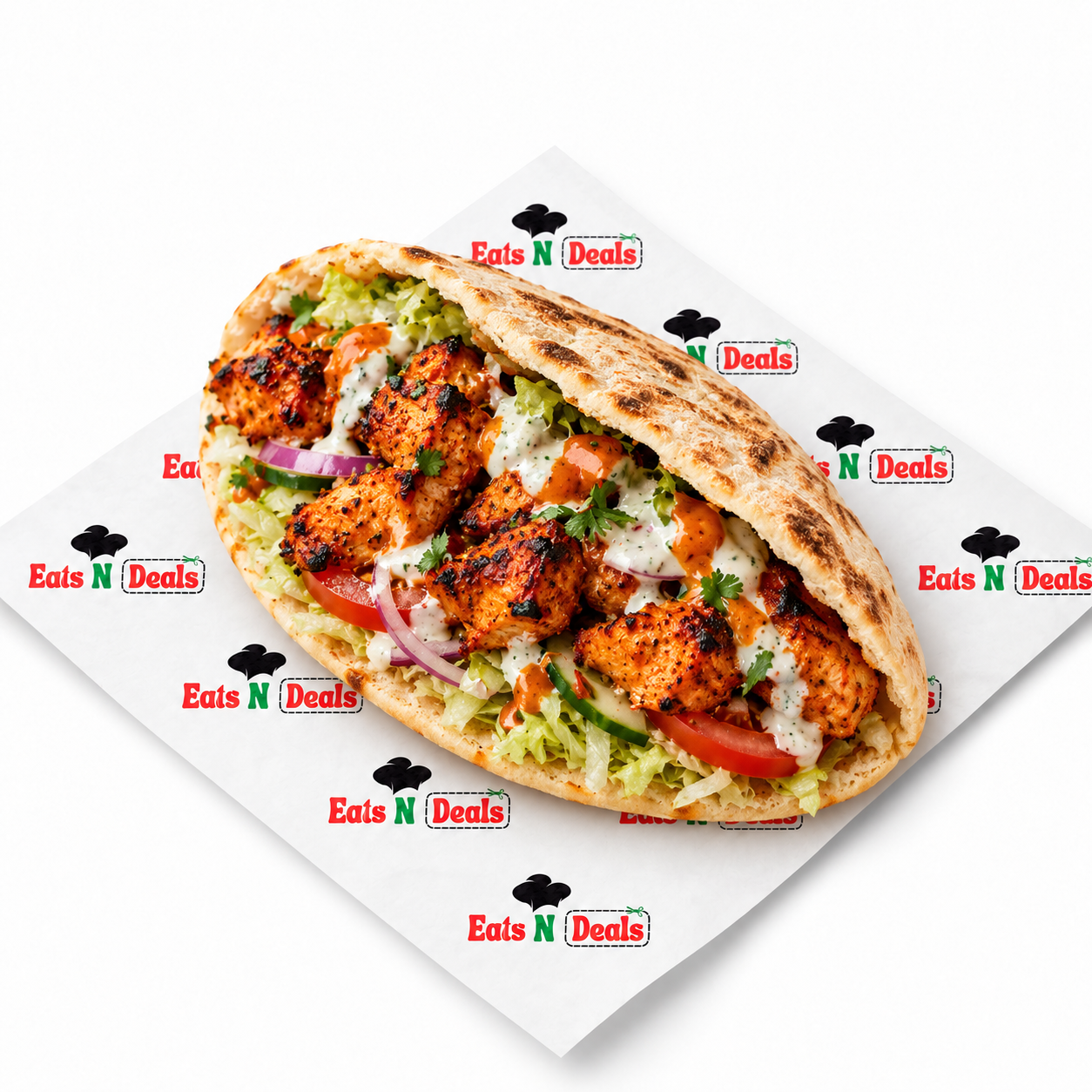 Large  Chicken Tikka On Pitta