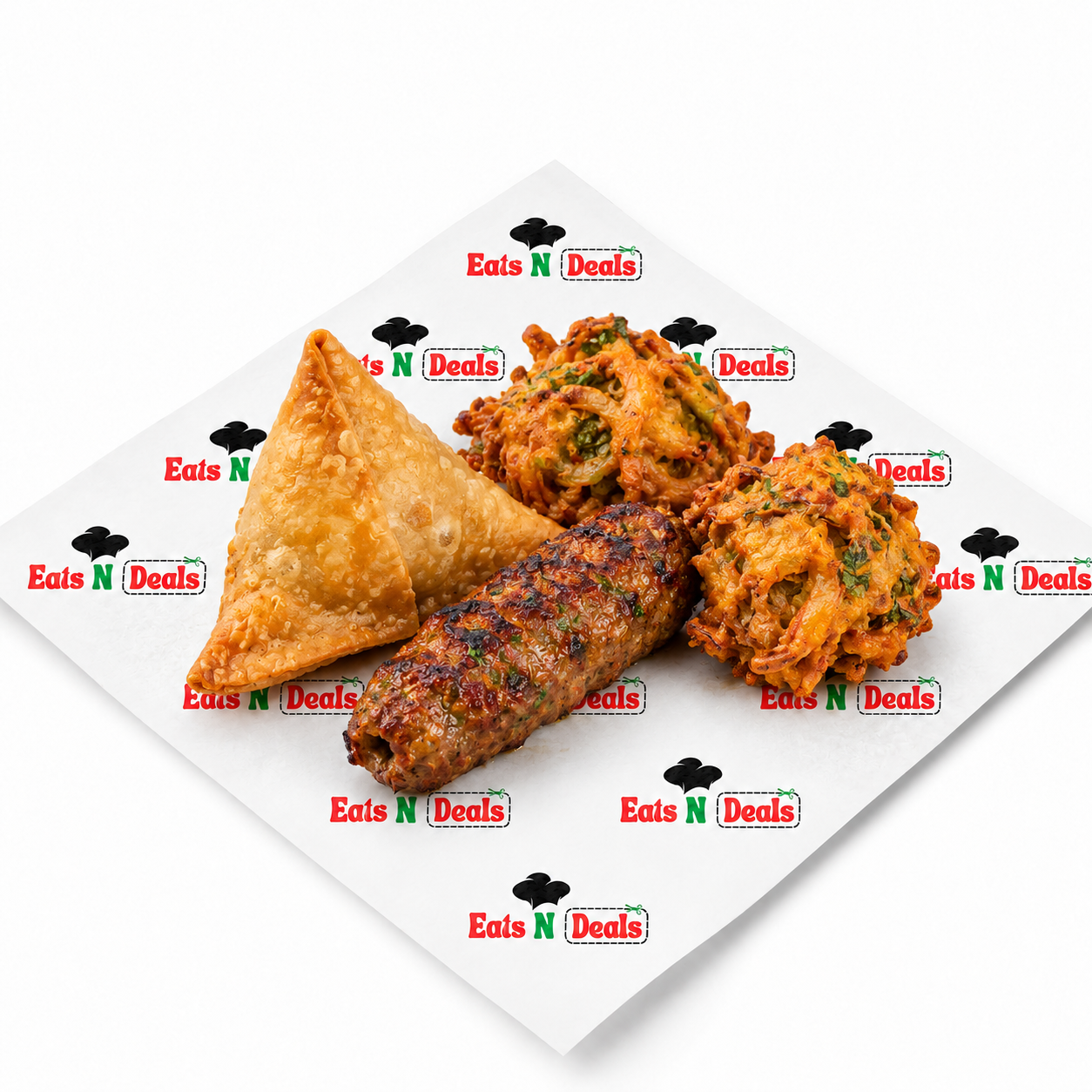 Mix Starter 1 (1 Meat Samosa 1 Meat Kebab 2 Pieces Veg Pakoras)