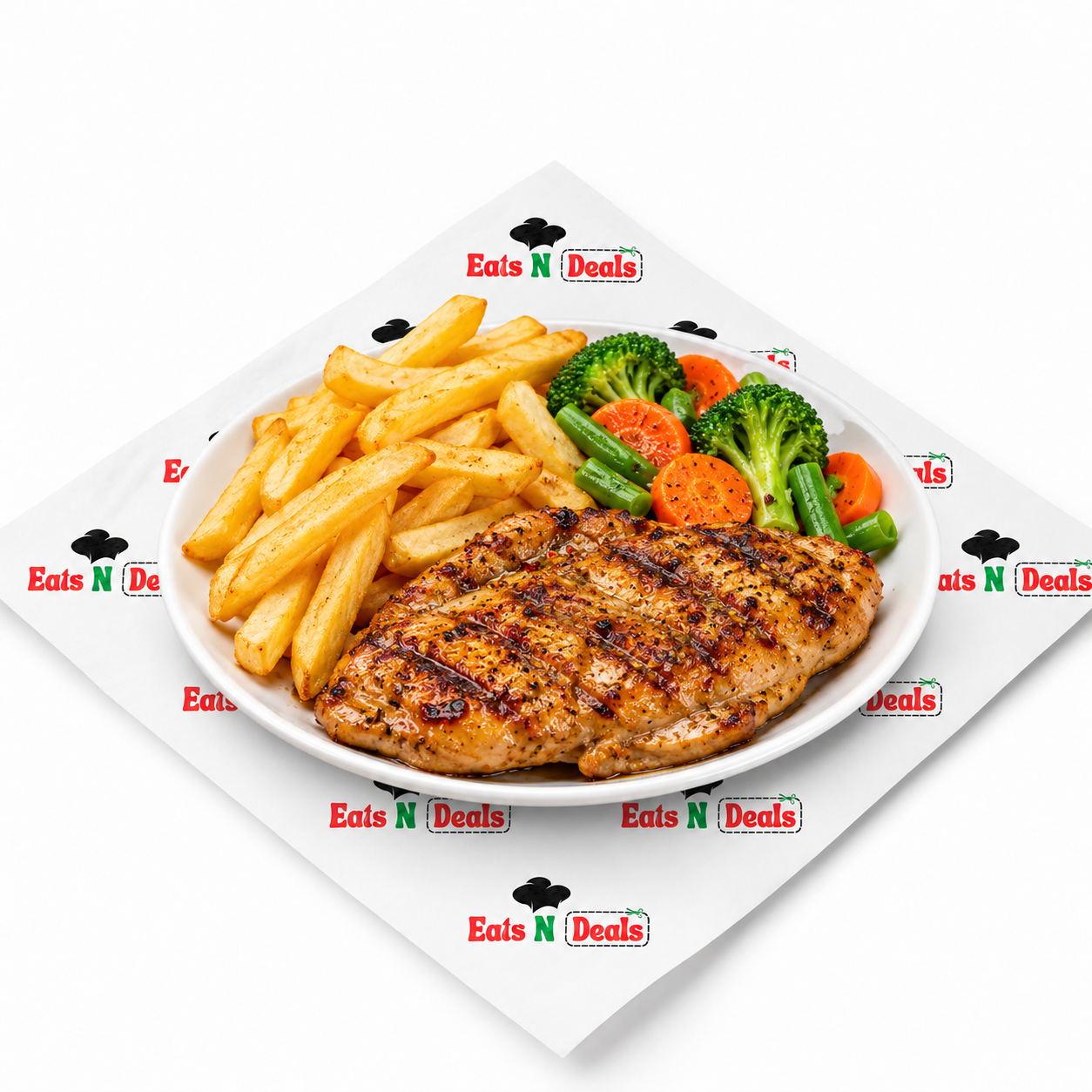 Steak With Chips & Veg