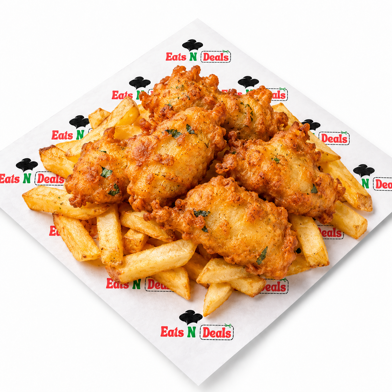 Fish Pakora On Chips