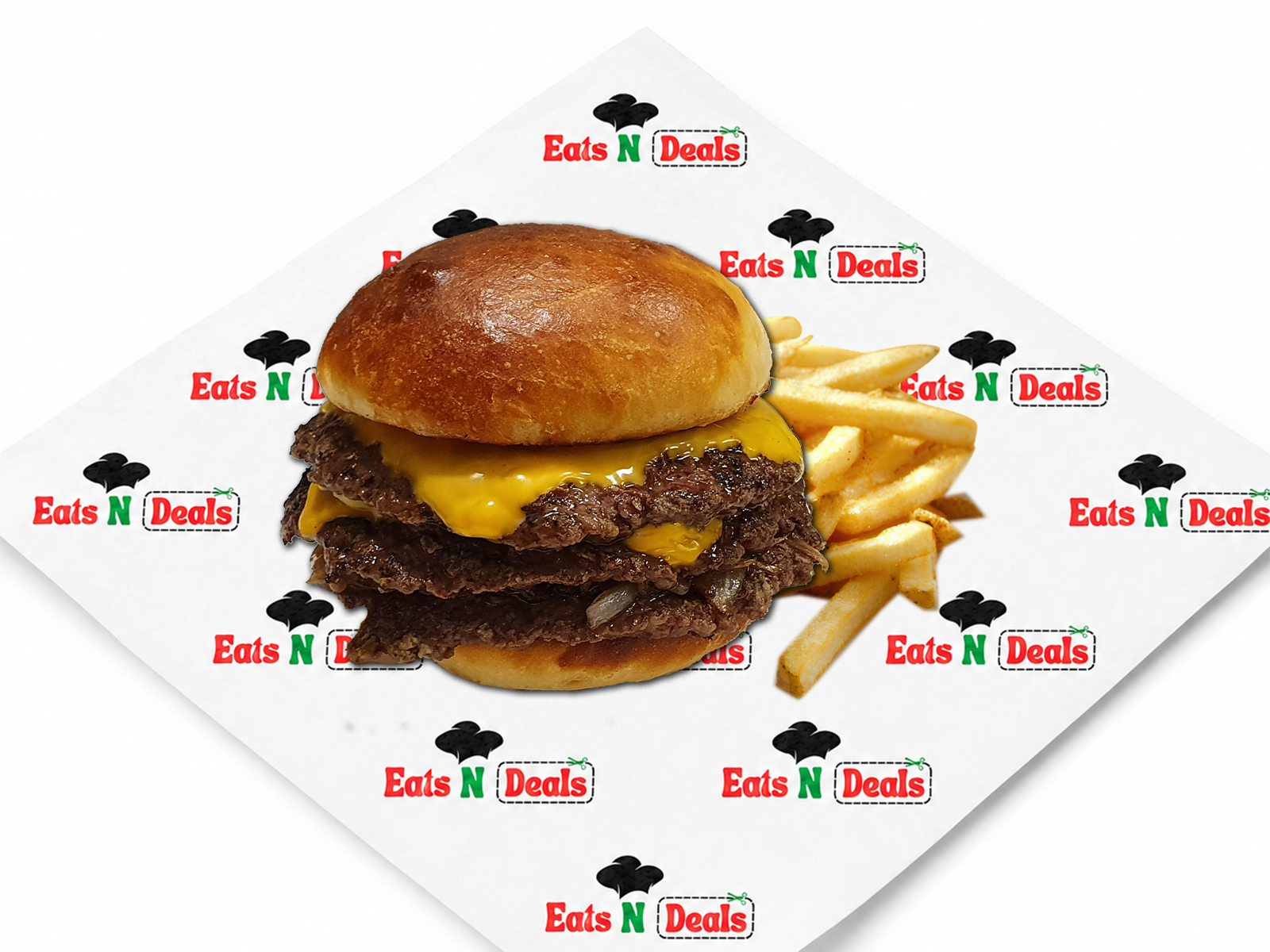 1/2lb Triple Burger with chips