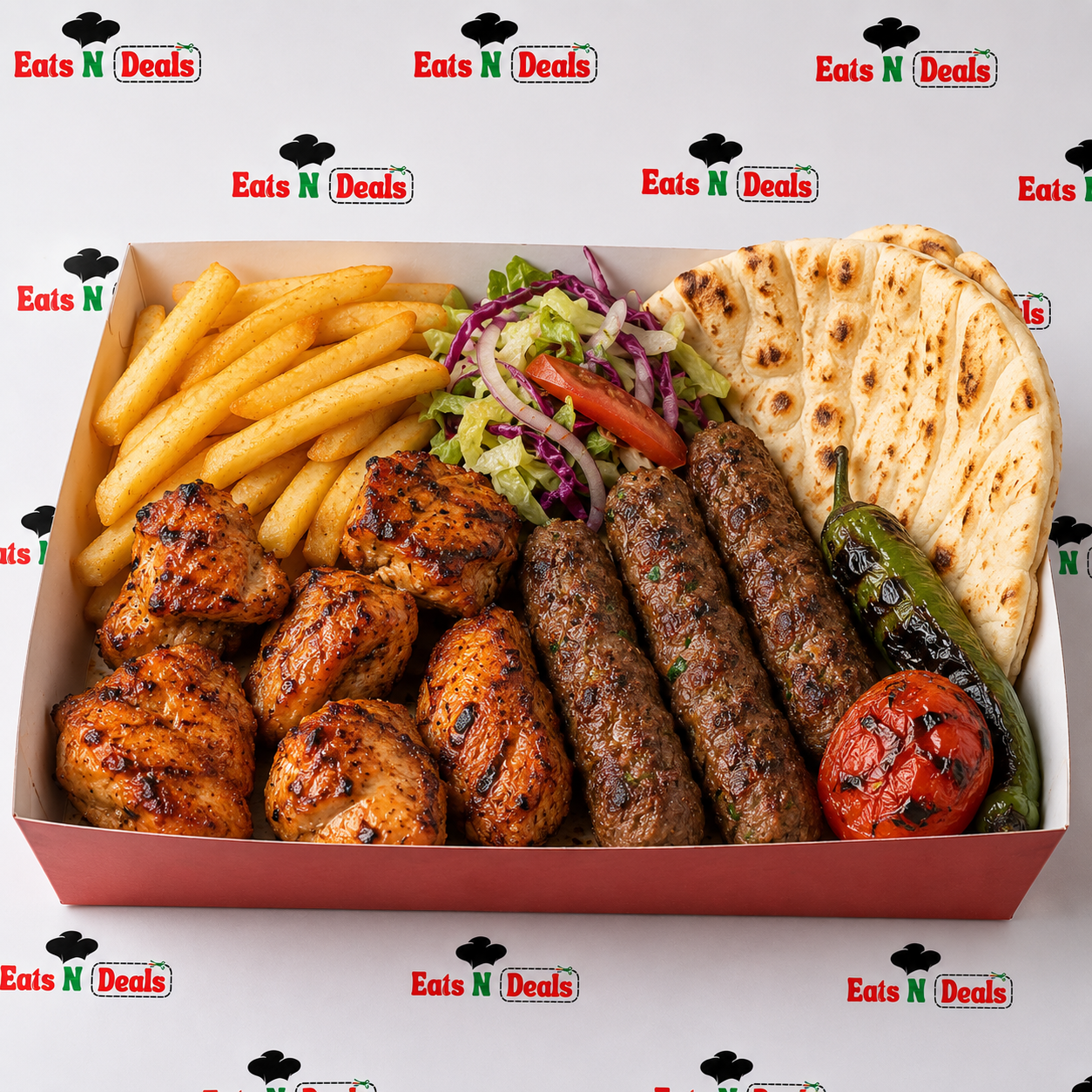 Grilled Chicken Lamb Kofte Meal