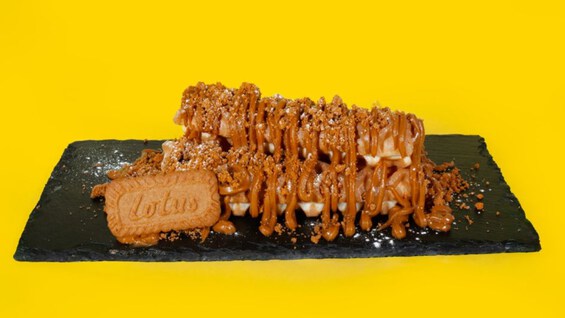 Taking The Biscoff Waffle